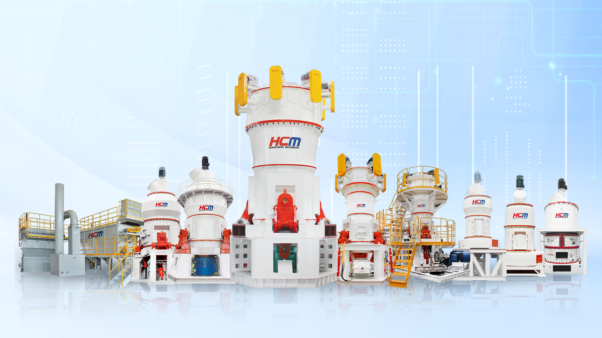 Case of marble powder production line